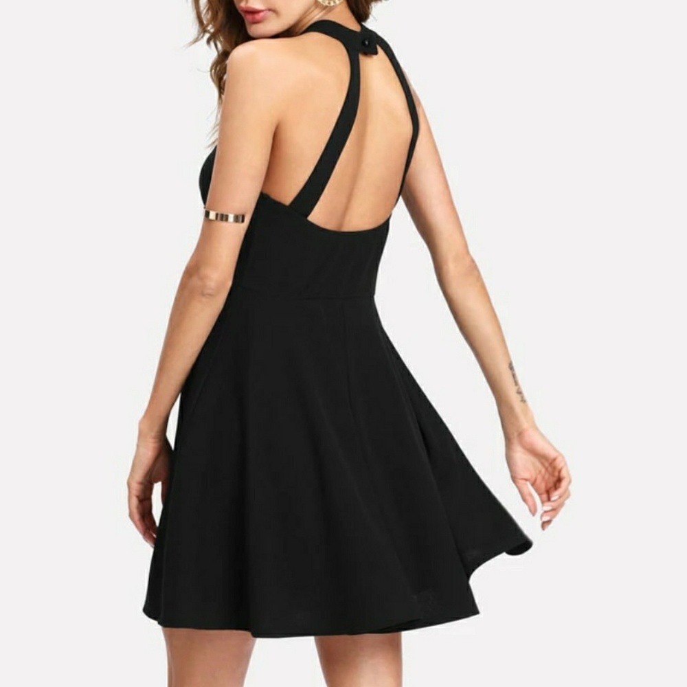 Mesh Neckline Dress